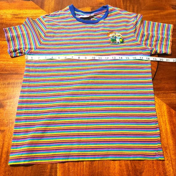 Nickelodeon Rugrats Multicolored Striped Tee Women's Size Small - Picture 4 of 8